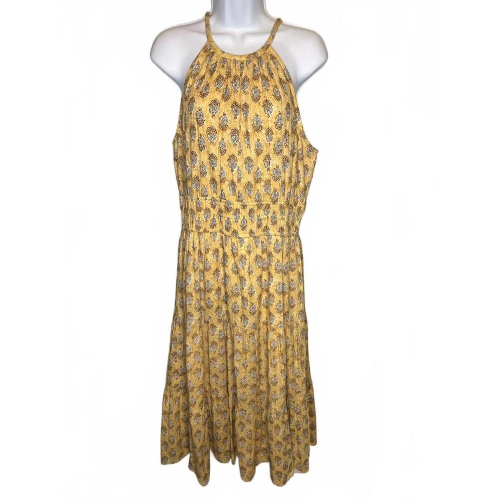 dRA Los Angeles (Anthropology) Metallic Halter Resort Midi | Boho Summer